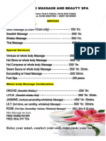 Massage New Menu