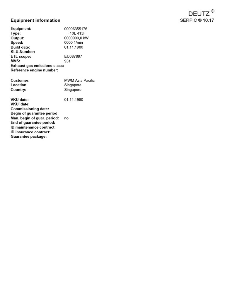 Deutz F10L 413 | PDF | Fuel Injection | Pump