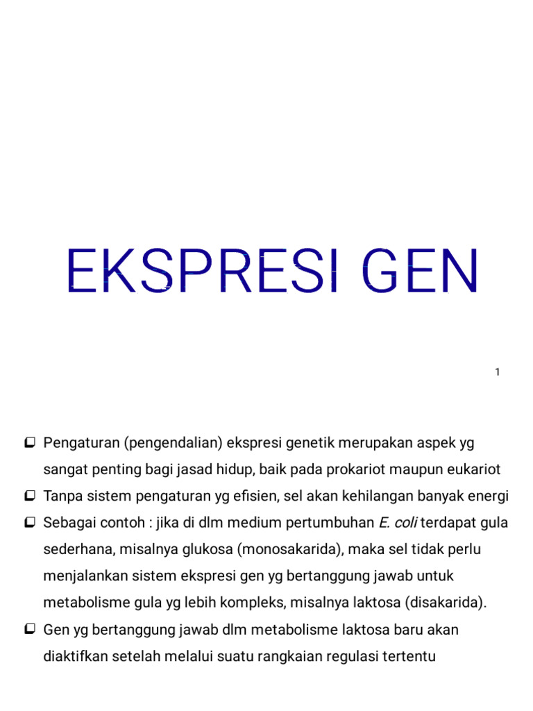Pengaturan Ekspresi Gen pada Sel | PDF | Sains & Matematika