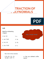 Subtraction of Polynomials