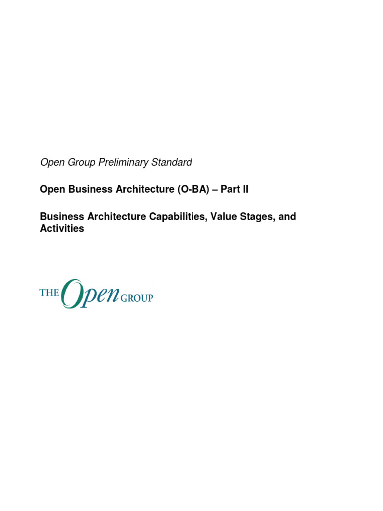 Togaf open business architecture o ba part ii pdf strategic
