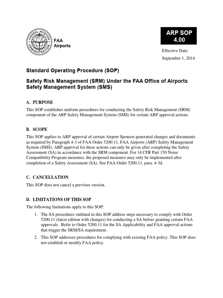 FAA ARP Safety Risk Management SOP | PDF | Risk | Federal Aviation ...