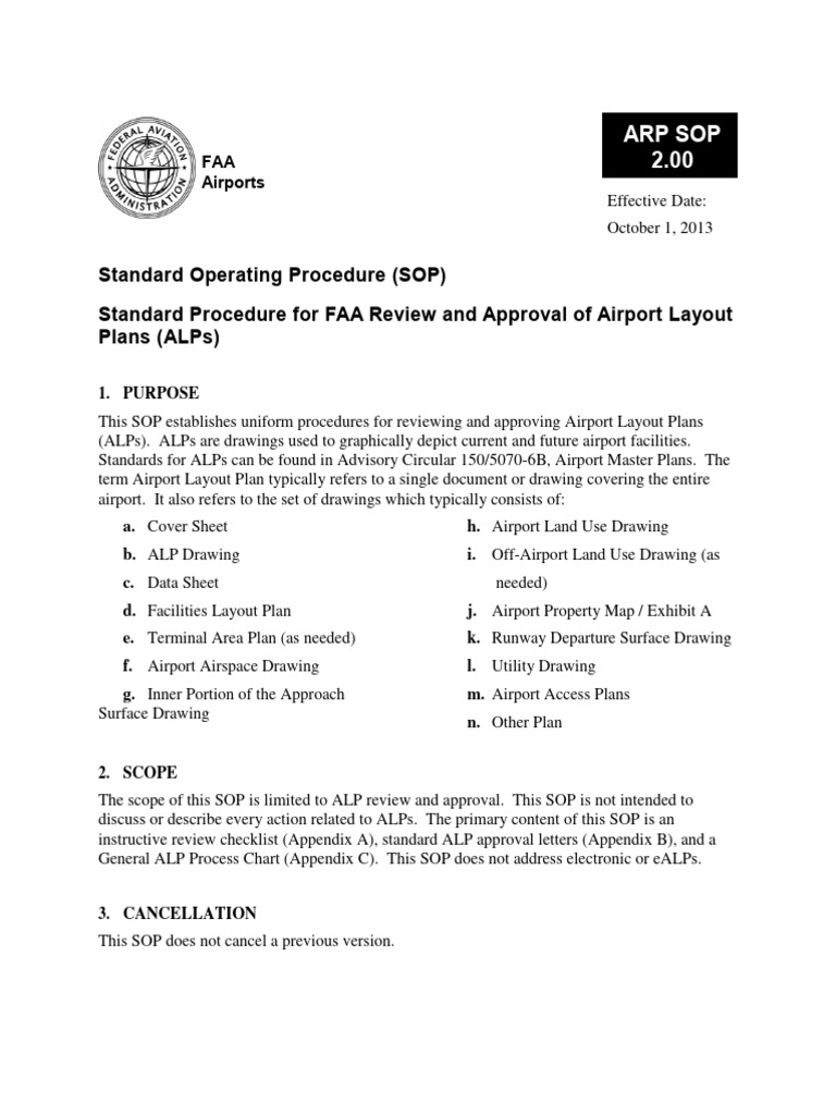 FAA SOP for Airport Layout Plans | PDF | Airport | Federal Aviation ...