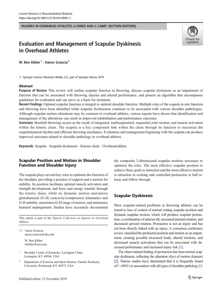 Serratus Anterior in Scapular Dyskinesis | PDF | Anatomical Terms Of ...