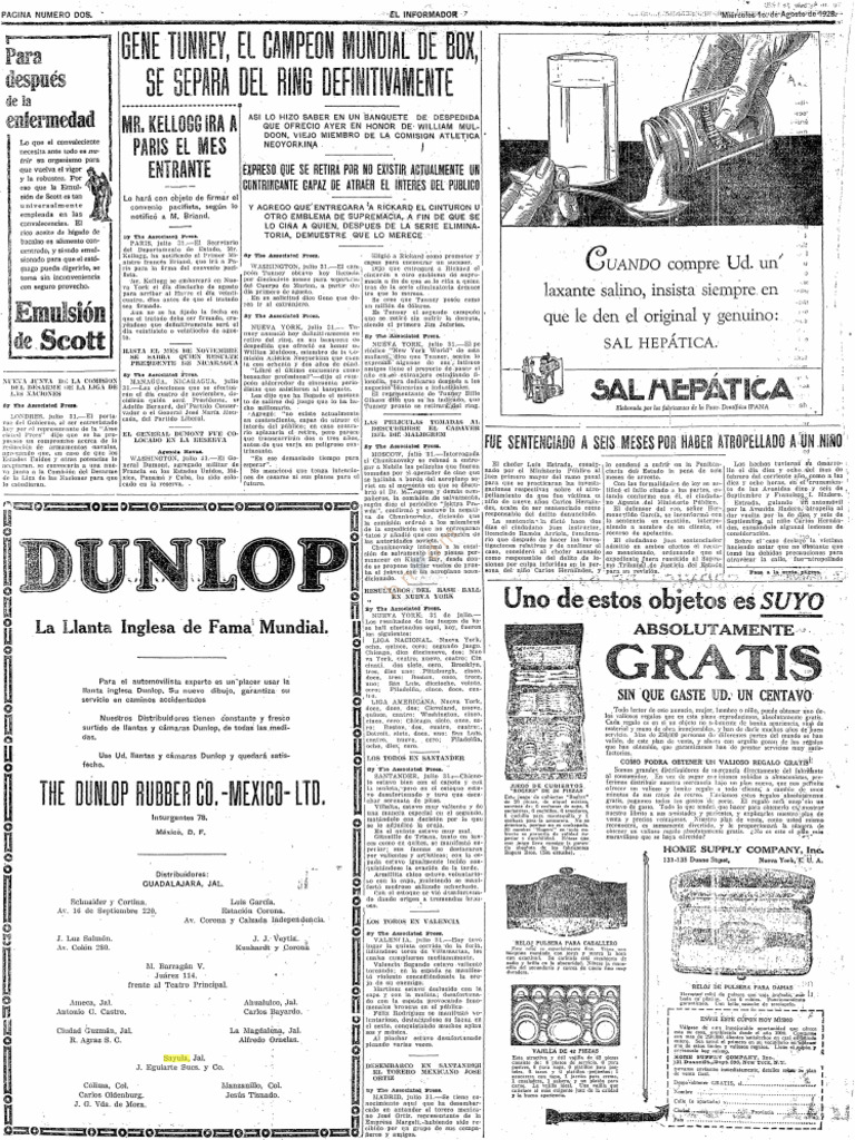 El Informador, 1 de Agosto de 1928 | PDF