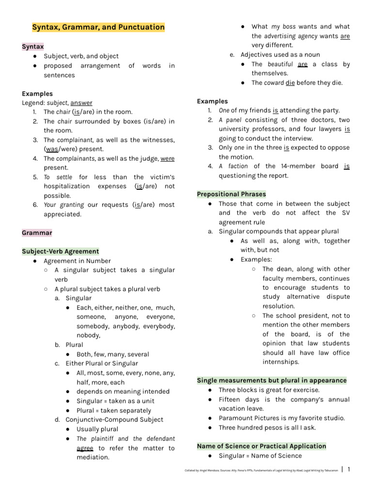 Understanding Syntax and Grammar Rules | PDF | Verb | Grammatical Number