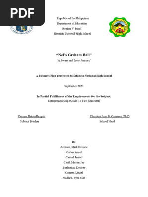 Business Plan Cover page