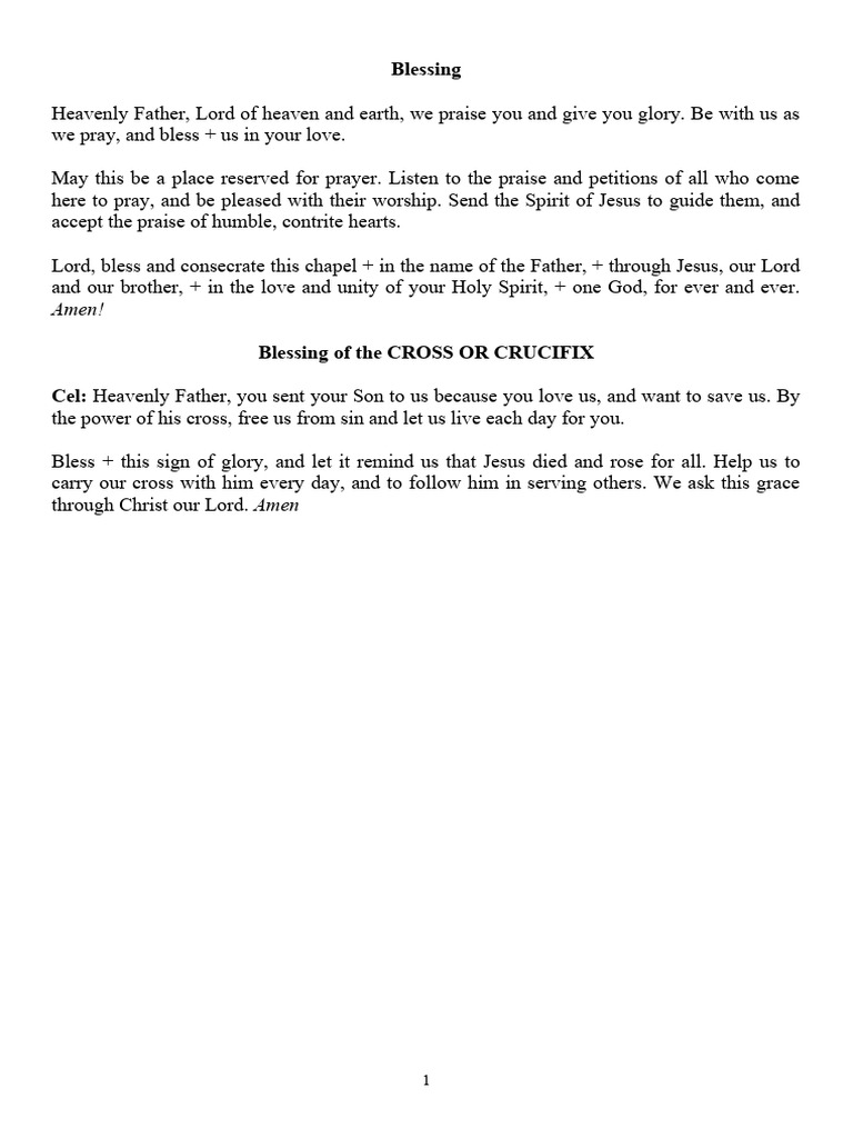 Rite of Blessing for a Catholic Chapel | PDF | Jesus | God The Father