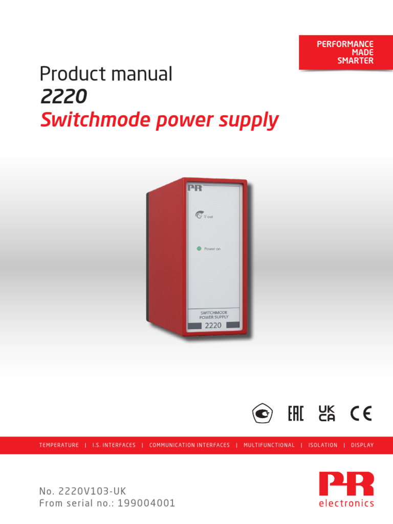 Product Manual Switchmode Power Supply PDF Power Supply Relay