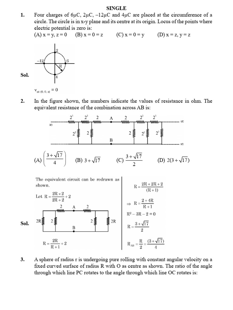 PT 12 Physics Solution (30 Aug 2023) | PDF | Sphere | Electrical Network