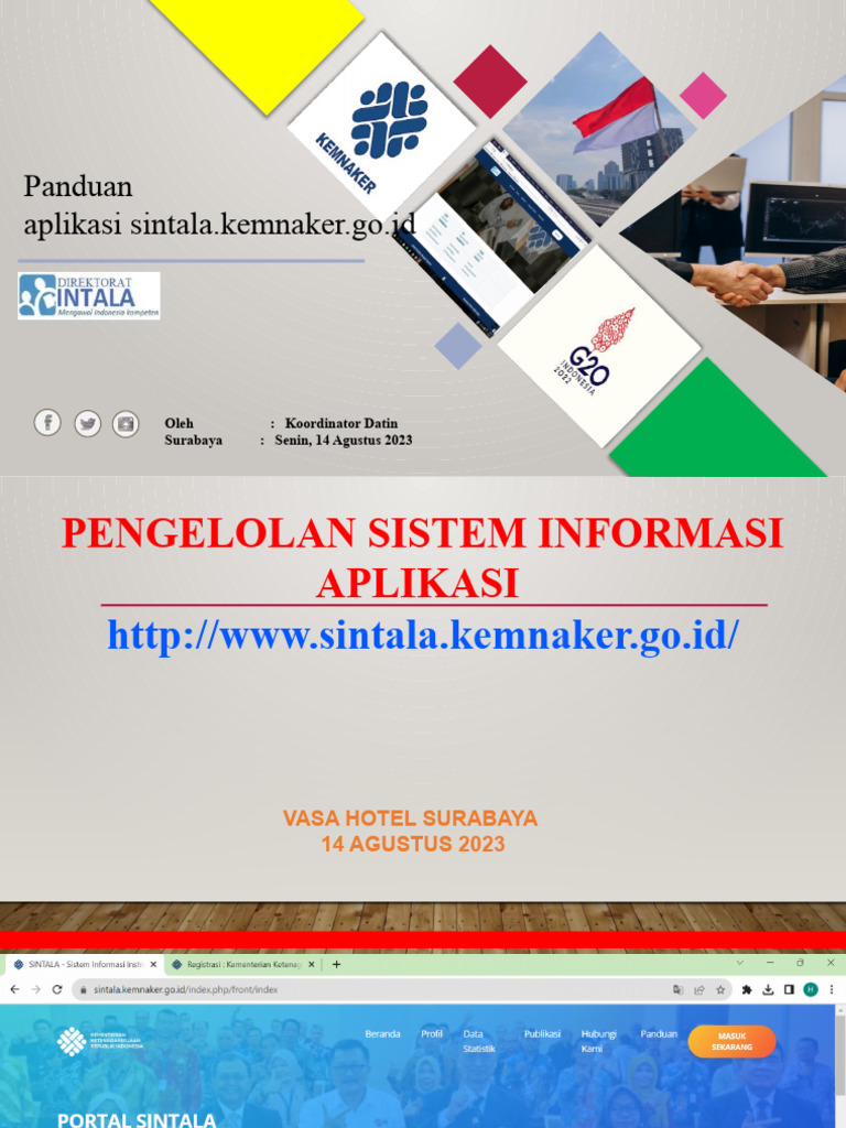 Panduan Aplikasi Sintala Kemnaker | PDF