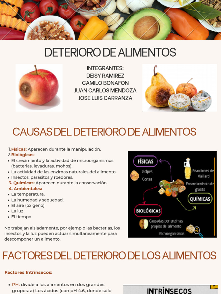 Deterioro de Los Alimentos | PDF | Agua | Alimentos