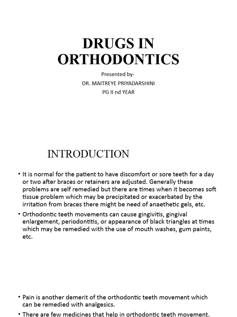 Drugs in Orthodontics PDF Nonsteroidal Anti Inflammatory Drug