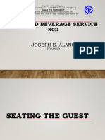 Food and Beverage Service: Joseph E. Alano