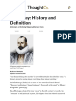 The Essay - History and Definition