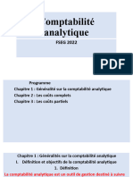 Comptabilité Analytique Chapitre 1 FSEG 2022