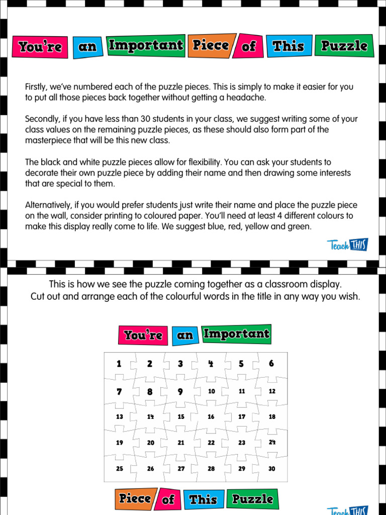 You Are an Important Piece of the Puzzle | PDF