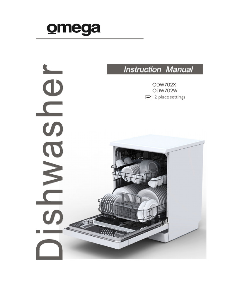 Omega Dishwashers Manual ODW702X Download Free PDF Dishwasher Ac Power Plugs And Sockets