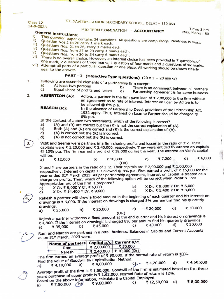 Accounts Question Paper | PDF | Debits And Credits | Interest