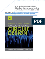 Solution Manual For Analog Integrated Circuit Design 2nd Edition Tony Chan Carusone David A Johns Kenneth W Martin Isbn 9781118092330