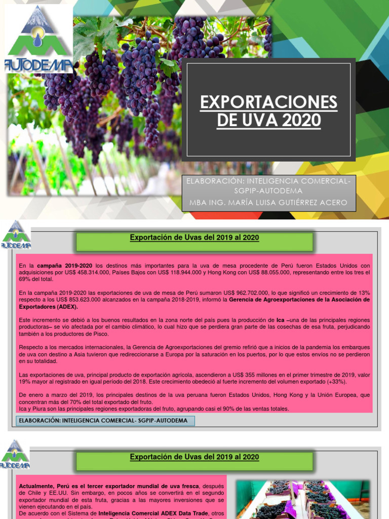 Exportaciones de la uva 2020 pdf uva per 