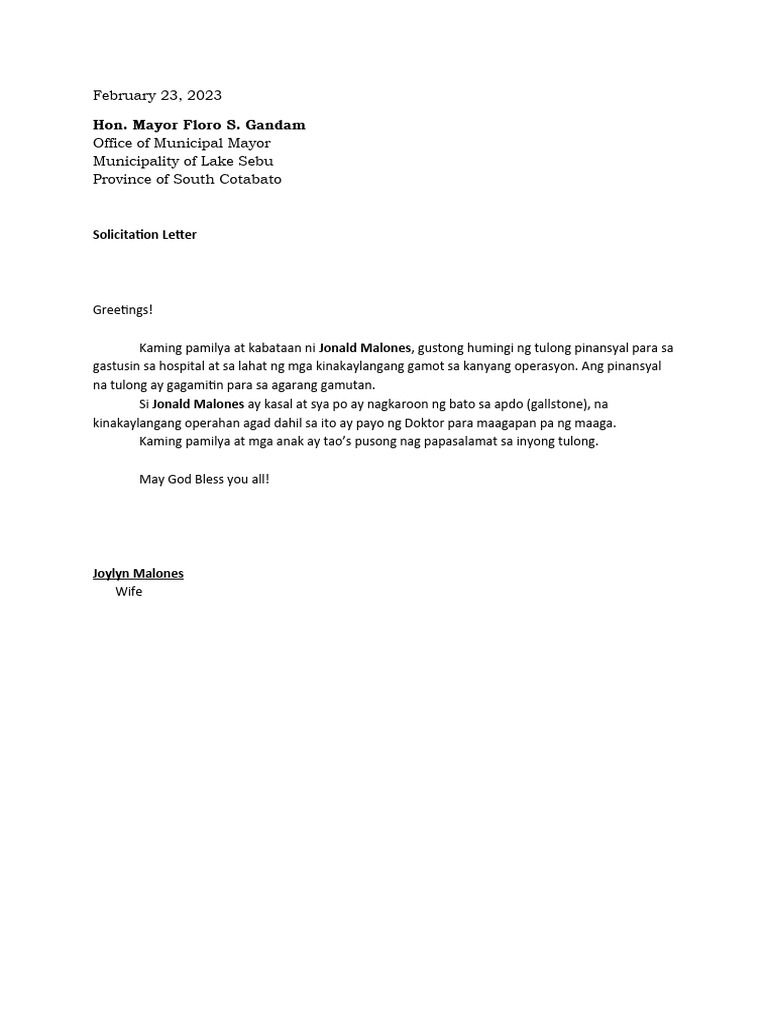 Solicitation Letter | PDF