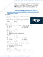 Test Bank For Legal and Ethical Aspects of Health Information Management 3rd Edition Dana C Mcway