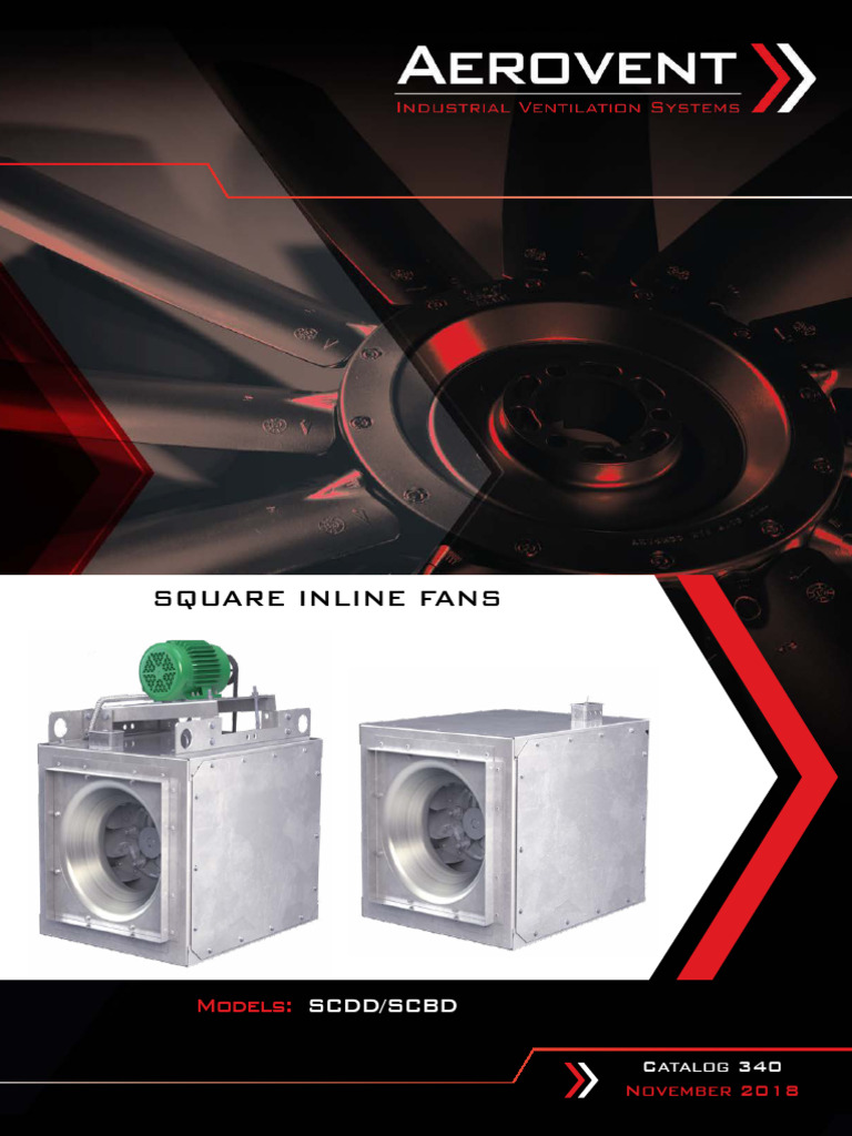 Square Inline Centrifugal Fan Catalog | PDF | Electric Motor | Duct (Flow)