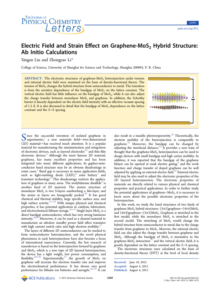 Graphene-MoS2 Hybrid: Electric Field Effects | PDF | Graphene ...
