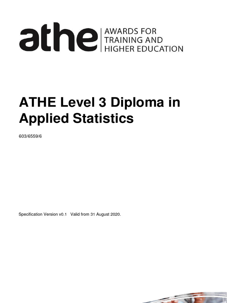 ATHE Level 3 Diploma in Applied Statistics | PDF | Educational ...
