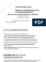 Tema 9. Procedimiento Administrativo. Acto Administrativo