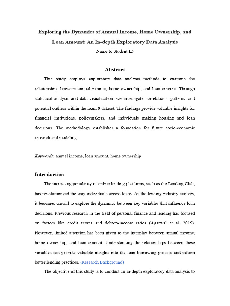 Final Report Data Analysis Example 1 Template | PDF | Statistics | Mean