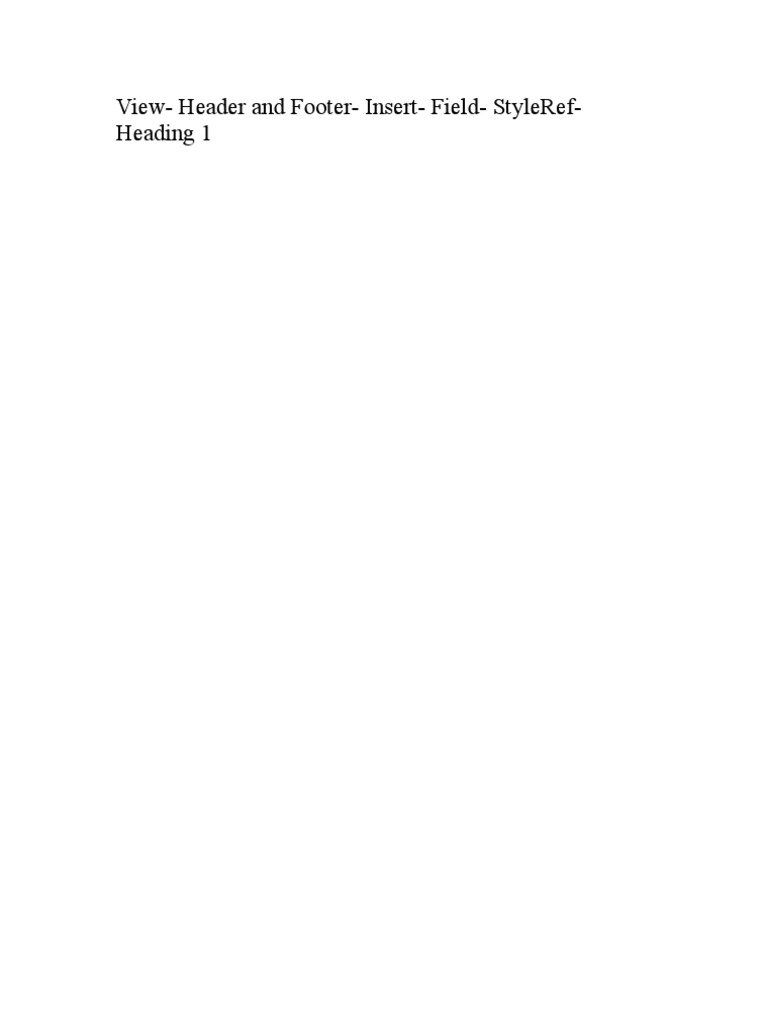 How to Use StyleRef in Headers/Footer | PDF