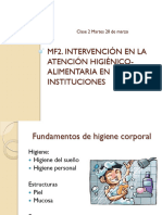 MF2. Intervención en La Atención Higiénico-Alimentaria en Instituciones Clase 2