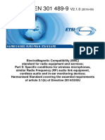 EN 301 489-9 - V2.1.0 - ElectroMagnetic Compatibility