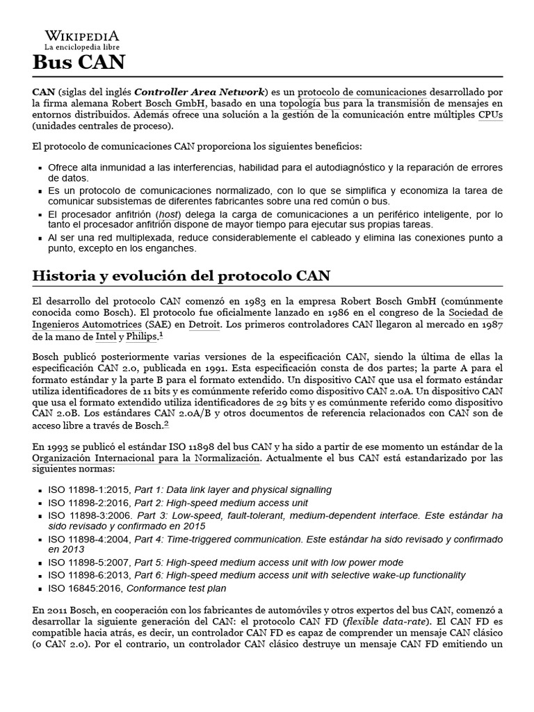 Bus CAN | PDF | Protocolos de capa física | Ingenieria Eléctrica