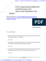 Test Bank For Organizational Behavior Improving Performance and Commitment in The Workplace 5th Edition