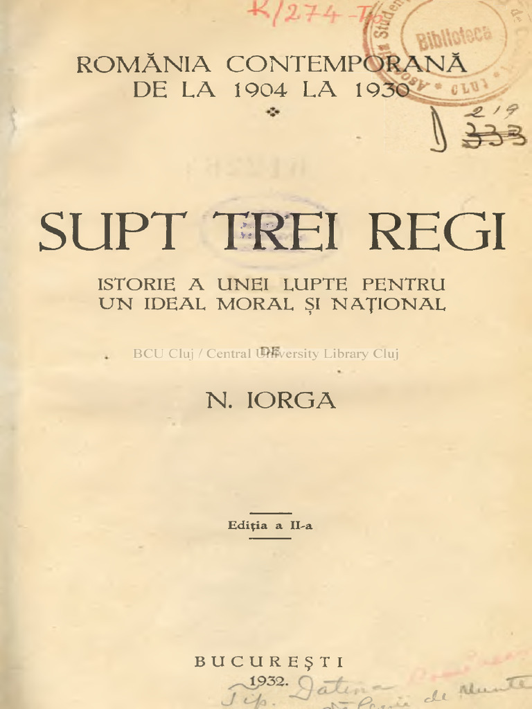 România Contemporană de La 1904 La 1930 Supt Trei Regi Istorie A Unei ...
