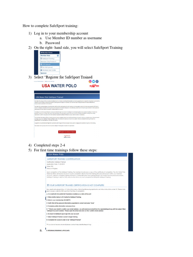 How To Complete SafeSport Training PDF