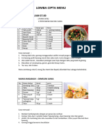 Lomba Cipta Menu B2sa Desa Bondrang Sawoo