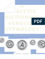 An Analytic Dictionary of English Etymology by Anatoly Liberman
