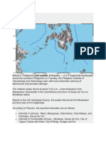 Earthquake Report Basis