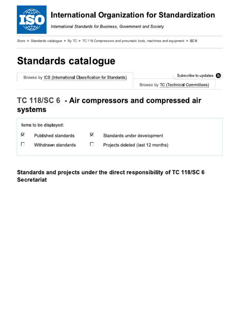 ISO ISO Standards TC Air Compressor PDF