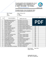 No Ujian Peserta Sesi Pagi Ruang 4