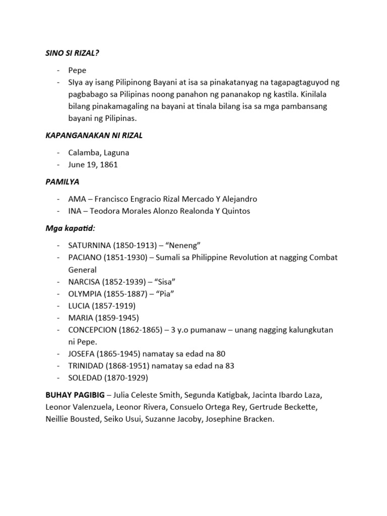 RIZAL | PDF