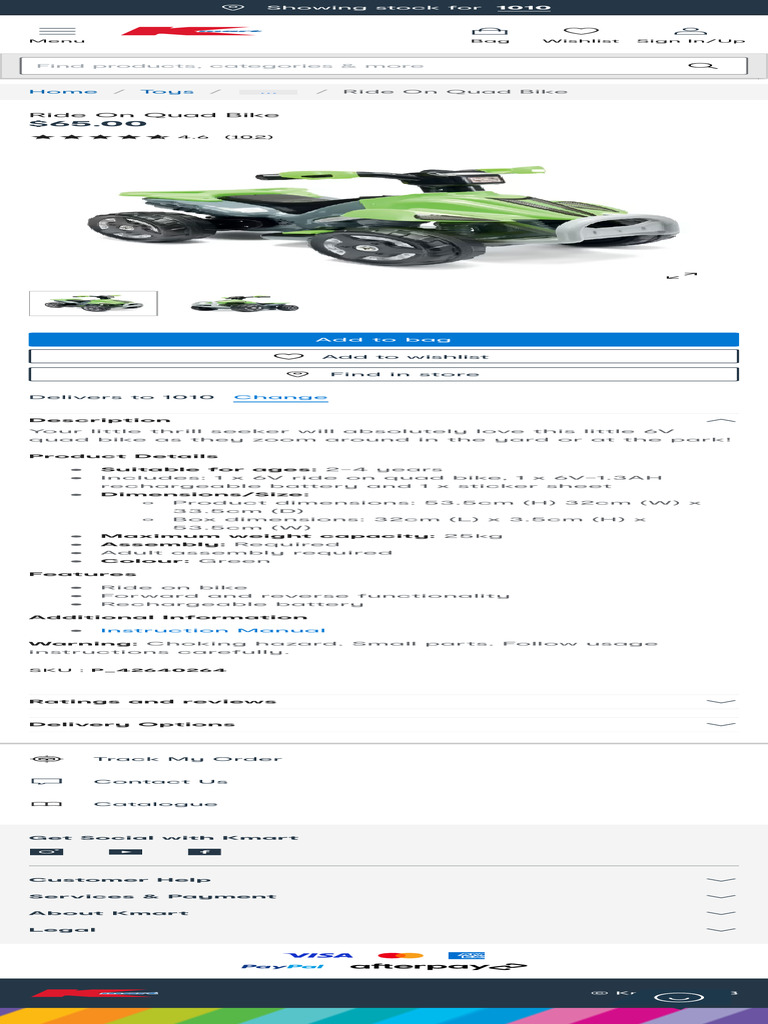 Ride On Quad Bike Kmart PDF