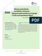 Resiliencia Sociocultural, Prosocialidad y Relaciones Interpersonales Pacíficas en El Grupo 1°5 de Una Preparatoria Oficial