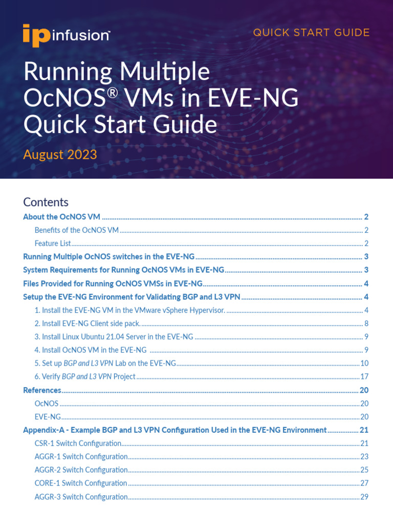 Running Multiple OcNOS VMs in EVE NG Quick Start Guide 07023 | PDF | Ip ...