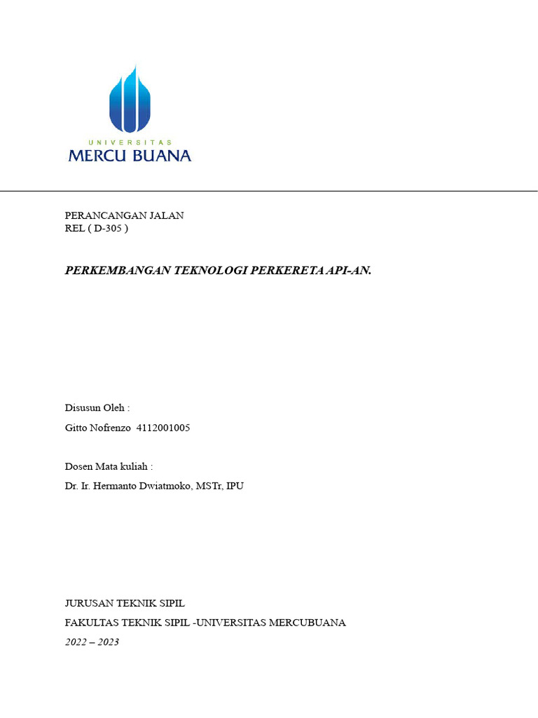 Perancangan Jalan Rel Pdf