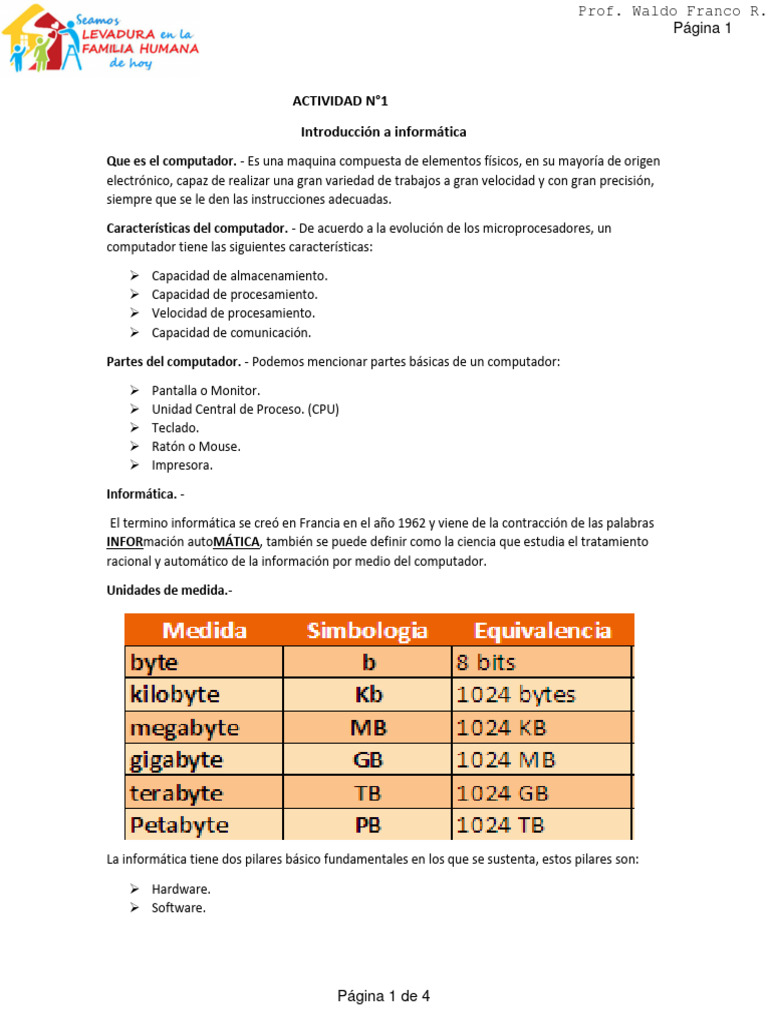 Introducción a la Informática Básica | PDF | Hardware de la computadora ...
